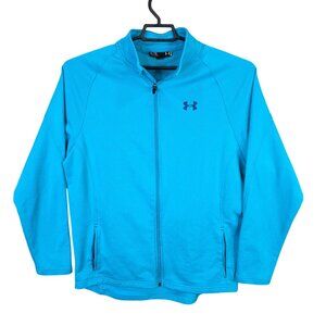 Mens Under Armour Blue Full Zip Jacket Loose Fit 100% Polyester Size XL